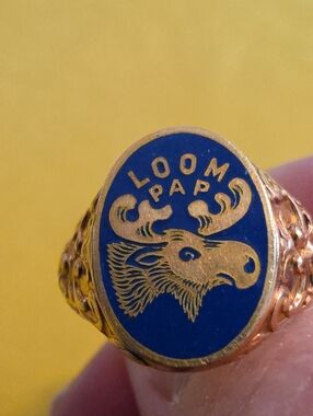 Vintage Loyal Order of Moose (L.O.O.M) PAP Ring Ring-Ostby & Barton Makers Mark